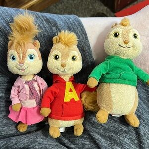 Ty- Beanies- Alvin and the chipmunks- Alvin, Brittany, and Theodore
